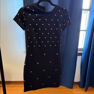 Michael Kors Black Mini Dress with Stud Accents